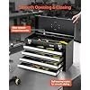 VEVOR Metal Tool Box, 20.5-inch, Portable Metal Tool Box with 4 Drawers, Small Tool Chest with EVA Liners, Ball Bearing Slide Drawers Locking & Powder Coated Finish, Multi-Function Tool Organizer