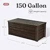 Keter Westwood 150 Gallon Deck Box Organizer, Doubles as 2-Person Bench Seat, Brown – Large Resin Outdoor Storage and Seating with Lockable Lid for Garden, Pool, and Patio