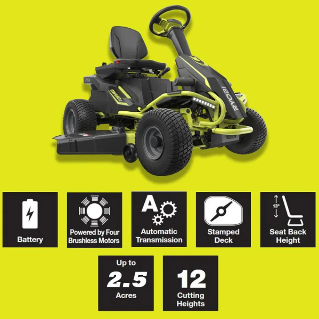 RYOBI 38 in. 100 Ah Battery Electric Rear Engine Riding Lawn Mower image 12
