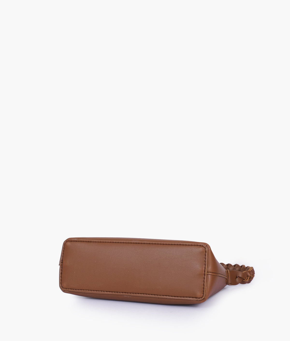 Brown color purse with braided strap