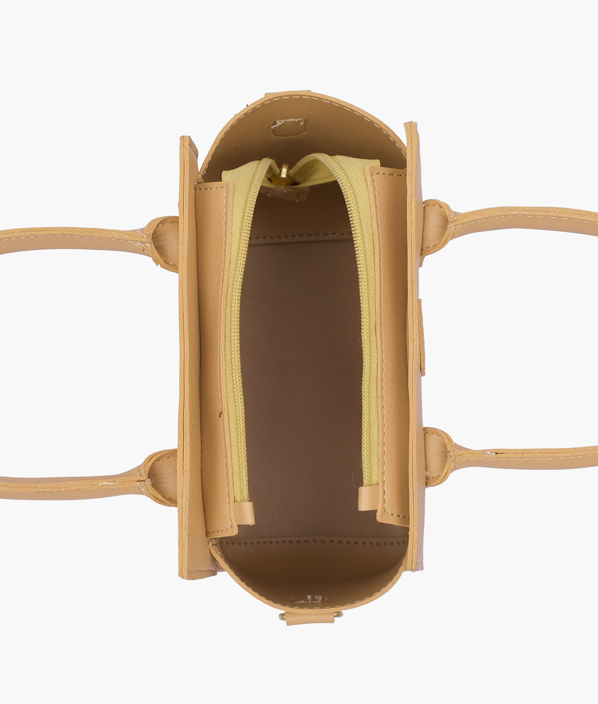 Coffee color top-handle mini handbag