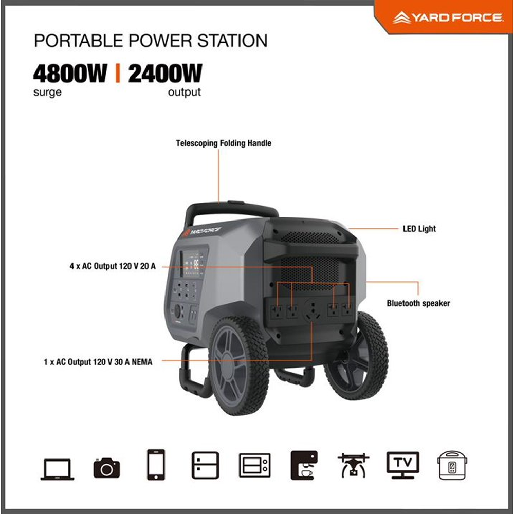 Yard Force PB-2400 2400W Portable Power Station image 4