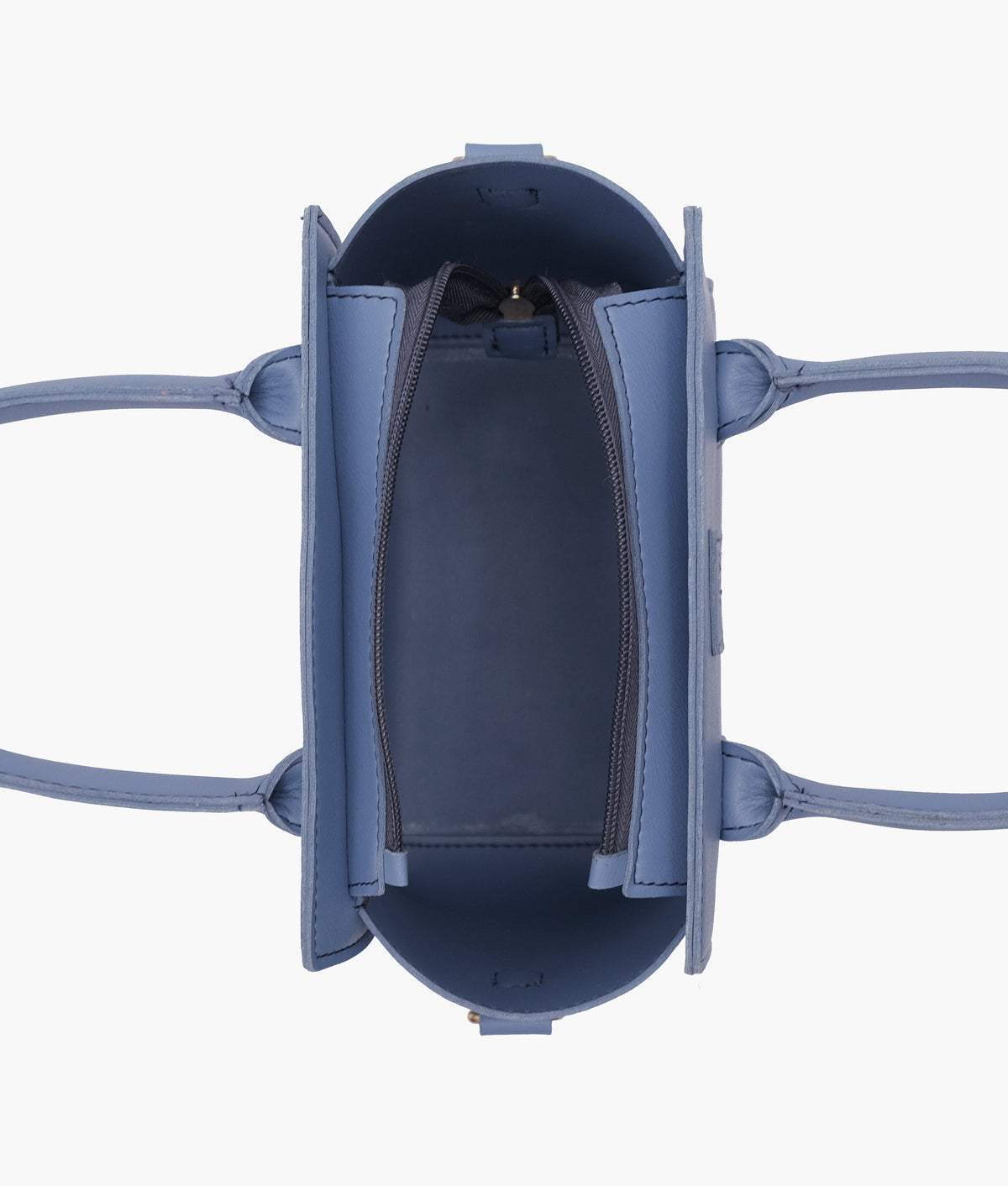Sky blue color top-handle mini handbag