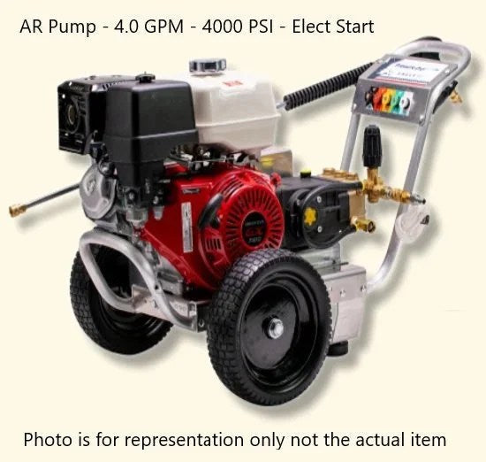 Pressure-Pro Eagle II 4000 PSI @ 4.0 GPM AR Pump Belt Drive Gas Honda Engine Cold Water Pressure Washer w/ Electric Starts