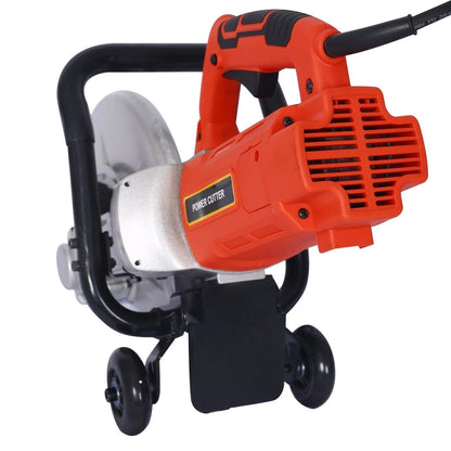 Electric 14″ Wet/Dry Concrete Cut-Off Saw with Guide Roller & Water Line Attachment