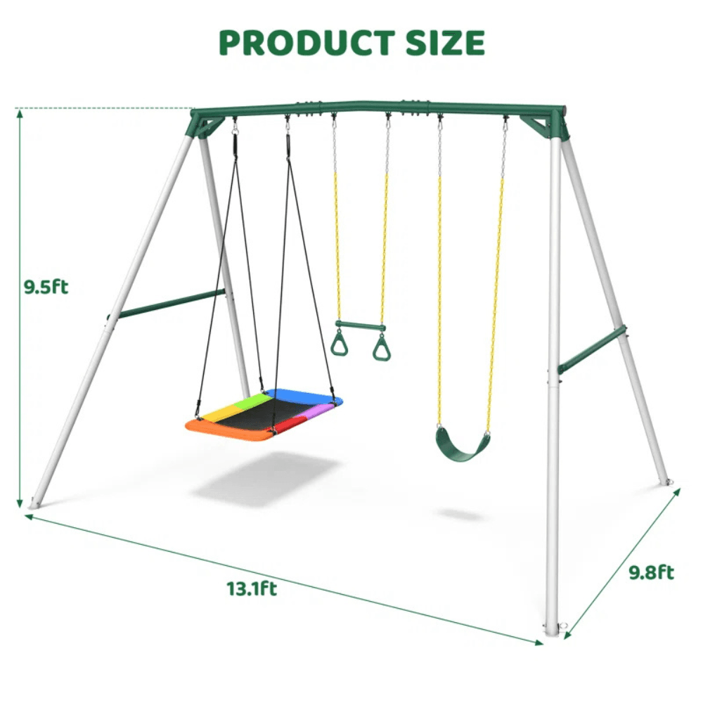 9.5′ Heavy-Duty Outdoor Porch Swing Set