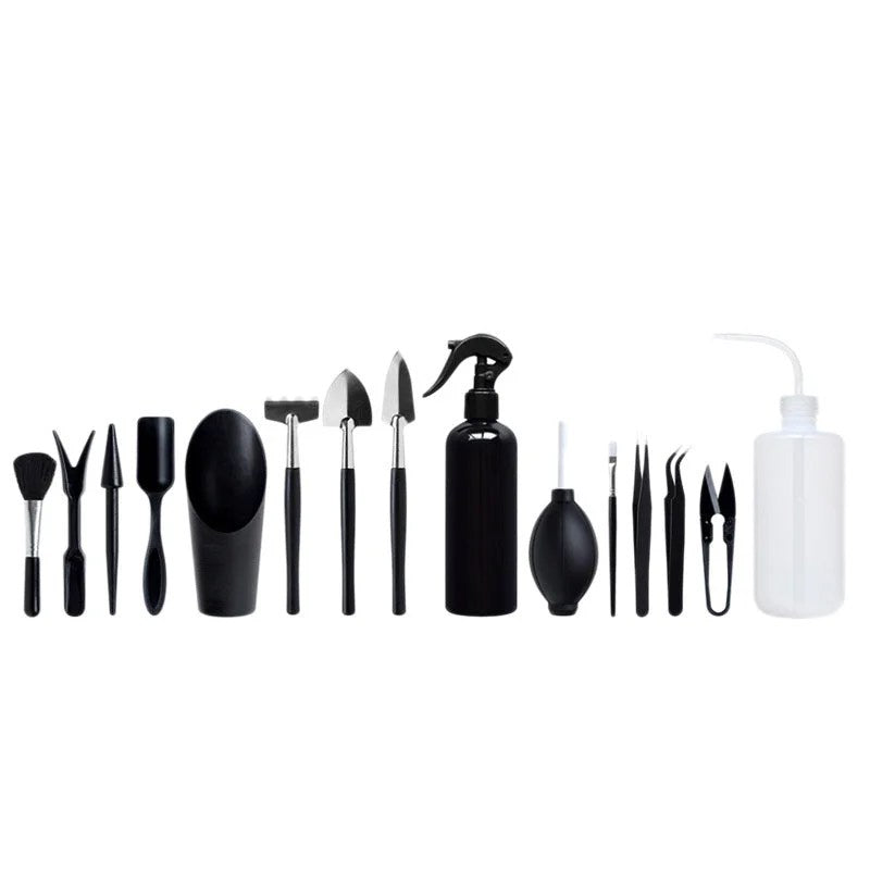 Mini Garden Tools Set for Succulents & Bonsai 16-Piece Kit
