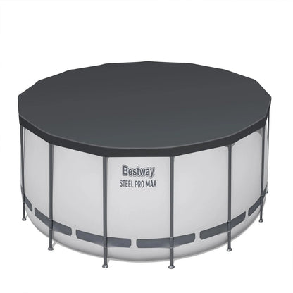Bestway Steel Pro MAX 10 Foot x 30 Inch Round Metal Frame Above Ground Outdoor Backyard Swimming Pool Set with 330 GPH Filter Pump
