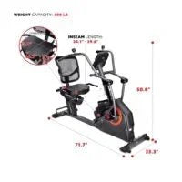 Sunny Health & Fitness Smart Recumbent Cross Trainer Elliptical Exercise Bikes.