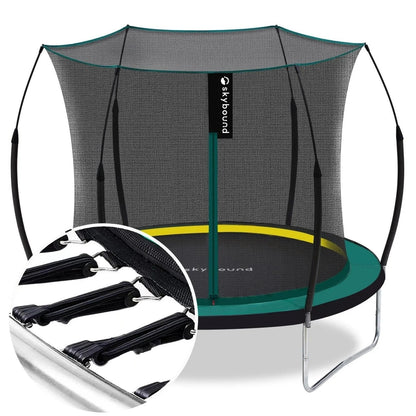 SkyBound 6ft outdoor Trampoline without springs, toddler springless trampoline with net for Kids and Adults, springless Trampoline with Enclosure for Backyard Indoor and Outdoor