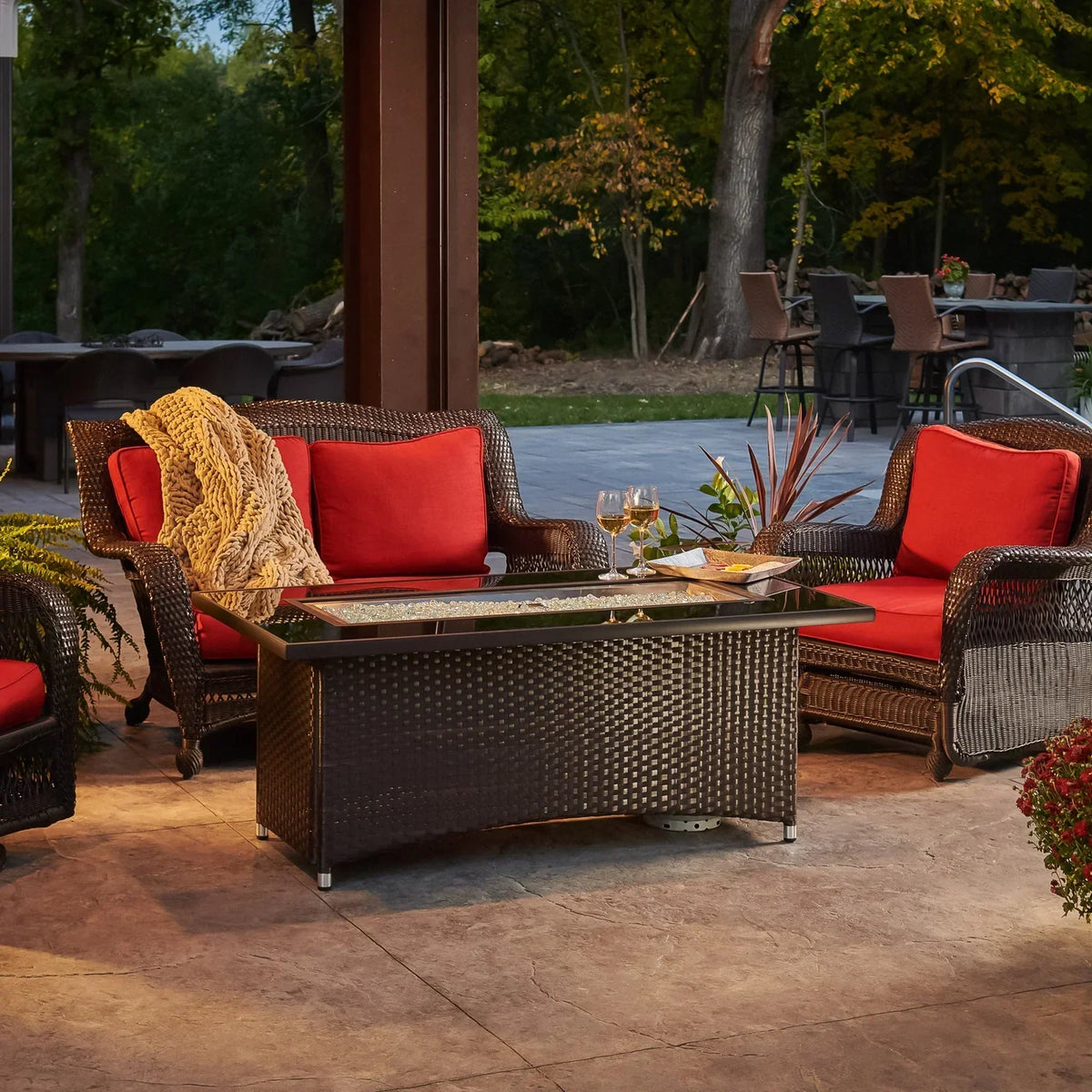 Montego Linear Gas Fire Pit Table image 8