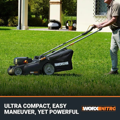 WORX Nitro 40V 16″ Cordless Lawn Mowers w/Brushless Motor 2.0 & Intellicut.