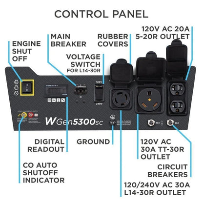 WGen5300sc Generator with CO Sensor