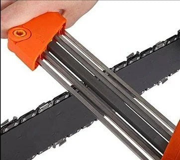 Chainsaw Sharpening File Kit, Metal Chain Sharpener Tool with 13/64″ Round Files and Flat File, Fits 3/8″ & .404″ Chains