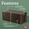 Keter Westwood 150 Gallon Deck Box Organizer, Doubles as 2-Person Bench Seat, Brown – Large Resin Outdoor Storage and Seating with Lockable Lid for Garden, Pool, and Patio