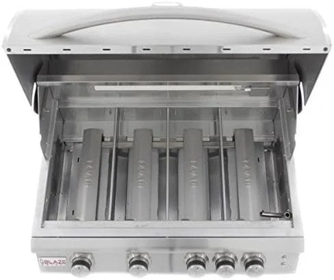 Blaze 32 Inch 4-Burner LTE Gas Grill with Rear Burner and Built-in Lighting System