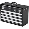 VEVOR Metal Tool Box, 20.5-inch, Portable Metal Tool Box with 4 Drawers, Small Tool Chest with EVA Liners, Ball Bearing Slide Drawers Locking & Powder Coated Finish, Multi-Function Tool Organizer