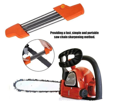 Chainsaw Sharpening File Kit, Metal Chain Sharpener Tool with 13/64″ Round Files and Flat File, Fits 3/8″ & .404″ Chains