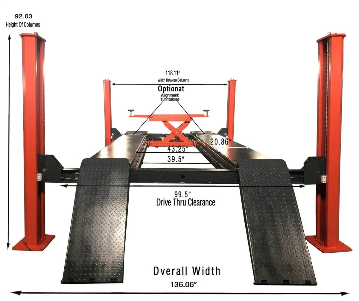KT-4H110 Four Post Vehicle Lift 11,000lbs