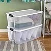 Sterilite 4-Pack Ultra Latching Box, Storage Bins with Lids, Clear Plastic, 116 Quart – Heavy-Duty Organizing Containers for Closet, Bathroom, and Office