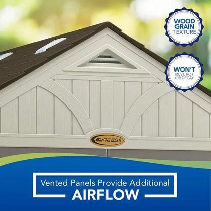 Suncast Tremont 8-ft x 10-ft Resin Outdoor Storage Shed with Skylights and Floor Included