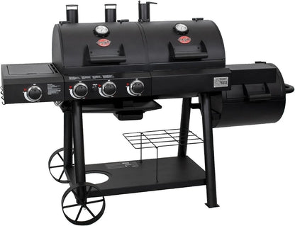 Char-Griller Texas Trio 3-Burner Dual Fuel Grill with Smoker