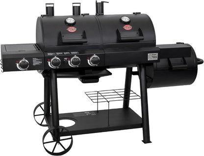 Char-Griller Texas Trio 3-Burner Dual Fuel Grill with Smoker