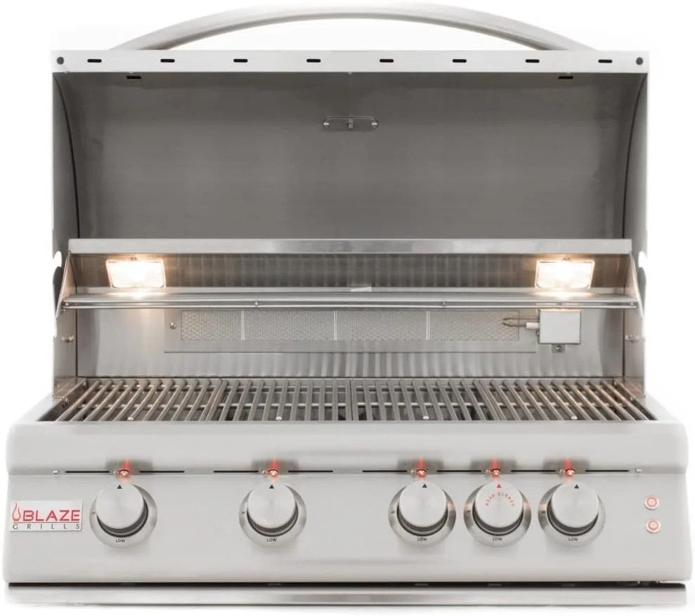 Blaze 32 Inch 4-Burner LTE Gas Grill with Rear Burner and Built-in Lighting System