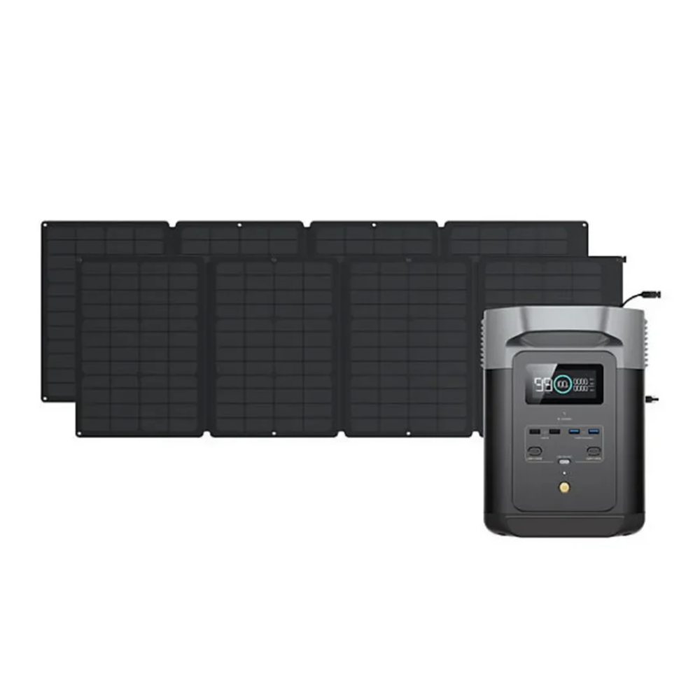 EcoFlow DELTA 2 Solar Generator Kit with Two 110W Foldable Solar Panels for Outdoor Camping and Emergency Backup image 3