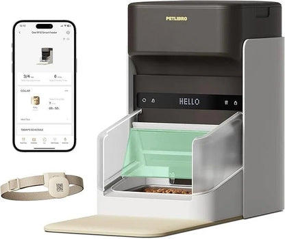 PETLIBRO RFID Automatic Cat Feeder, Collar Tag-Activated Personalized Meals, 5G&2.4G Wi-Fi Programmable Cat Food Dispenser with Cats Recognition & Diet Tracking for Multi-Pet Homes and Different Diets