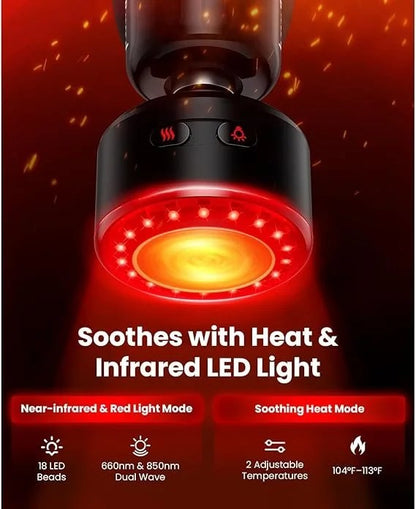BOB AND BRAD Q2 Ultra Mini Massage Gun with Red Light Infrared Heating Head, Pocket-Sized Deep Tissue Massager for Muscle Therapy, HSA Portable Percussion Massage Gun for Pain Relief FSA Eligible