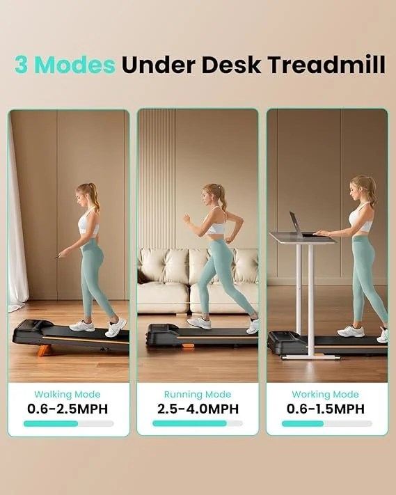 Abonow Walking Pad, Under Desk Treadmill with Incline for Home Office 2.5HP Portable Walking Treadmill with 265 Lbs Weight Capacity Walking Machine, Remote Control, LED Display