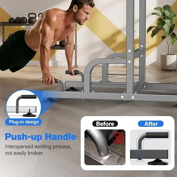 RELIFE REBUILD YOUR LIFE Power Tower Pull Up Bar Station Workout Dip Station for Home Gym Strength Training Fitness Equipment