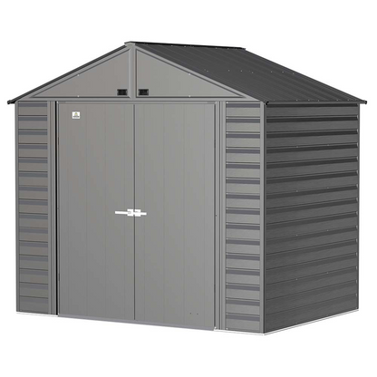 Arrow Select 8 ft. x 6 ft. Charcoal Metal Storage Shed image 4
