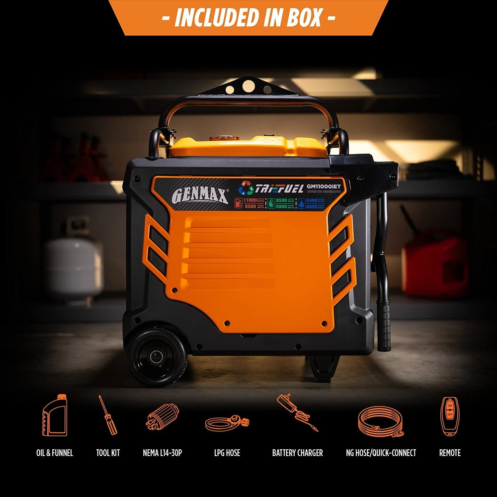 Genmax 11000-W Portable TRI Fuel Gas Inverter Generator Remote Start CO Sensor™ image 6