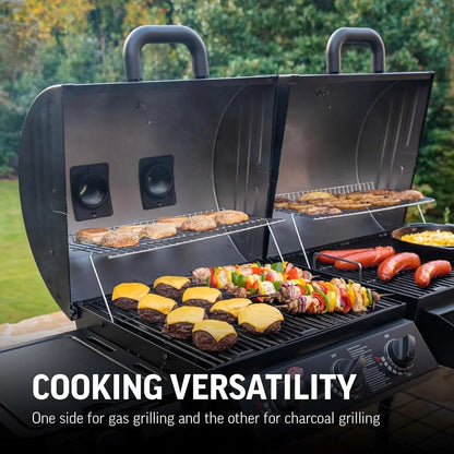 Char-Griller Texas Trio 3-Burner Dual Fuel Grill with Smoker