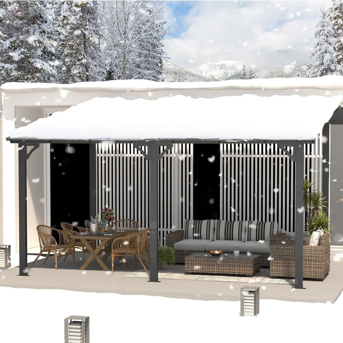 Aecojoy Aluminum Pergola with Canopy