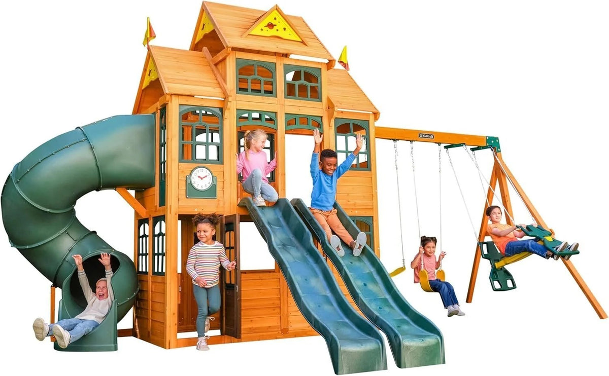 KidKraft Falcon Ridge Wooden Swing Set/Playset