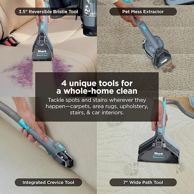 Shark StainStriker Portable Carpet Upholstery & Area Rug Cleaner, Stain & Odor Remover, Perfect for Car Interiors, Nordic Blue, PX202BRN