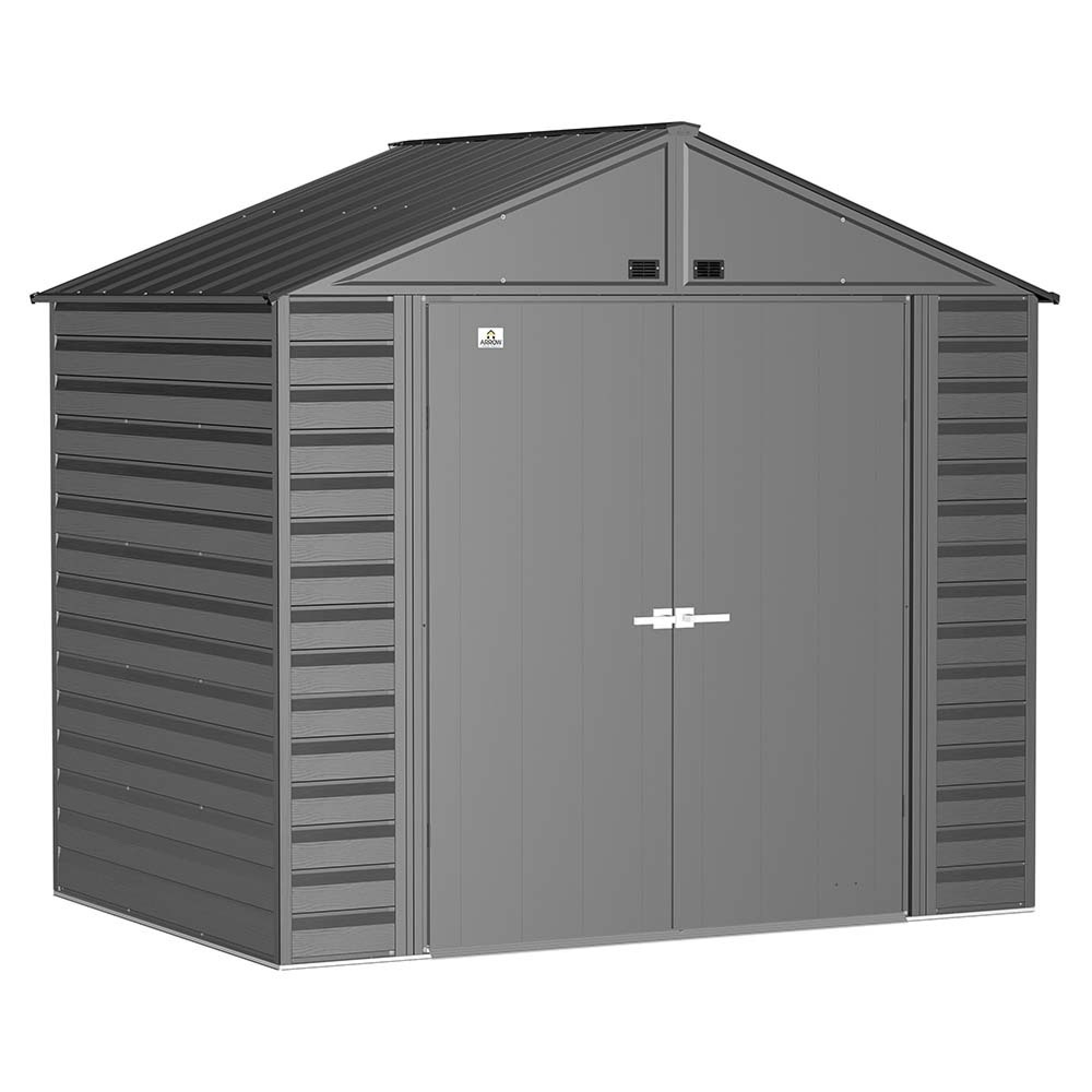 Arrow Select 8 ft. x 6 ft. Charcoal Metal Storage Shed image 0