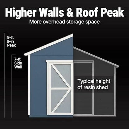 Handy Home Products Rookwood 10×12 Do-It-Yourself Wooden Storage Shed- Does not Include Floor kit, Paint, or Roofing Shingles