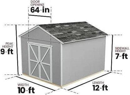 Handy Home Products Rookwood 10×12 Do-It-Yourself Wooden Storage Shed- Does not Include Floor kit, Paint, or Roofing Shingles