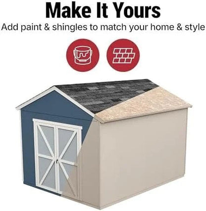 Handy Home Products Rookwood 10×12 Do-It-Yourself Wooden Storage Shed- Does not Include Floor kit, Paint, or Roofing Shingles