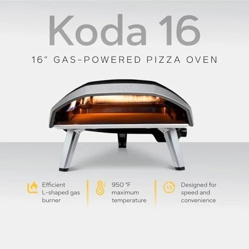Ooni Koda 16 Natural Gas Pizza Oven – 28mbar Natural Gas Outdoor Oven, Makes 16 Inch Pizzas