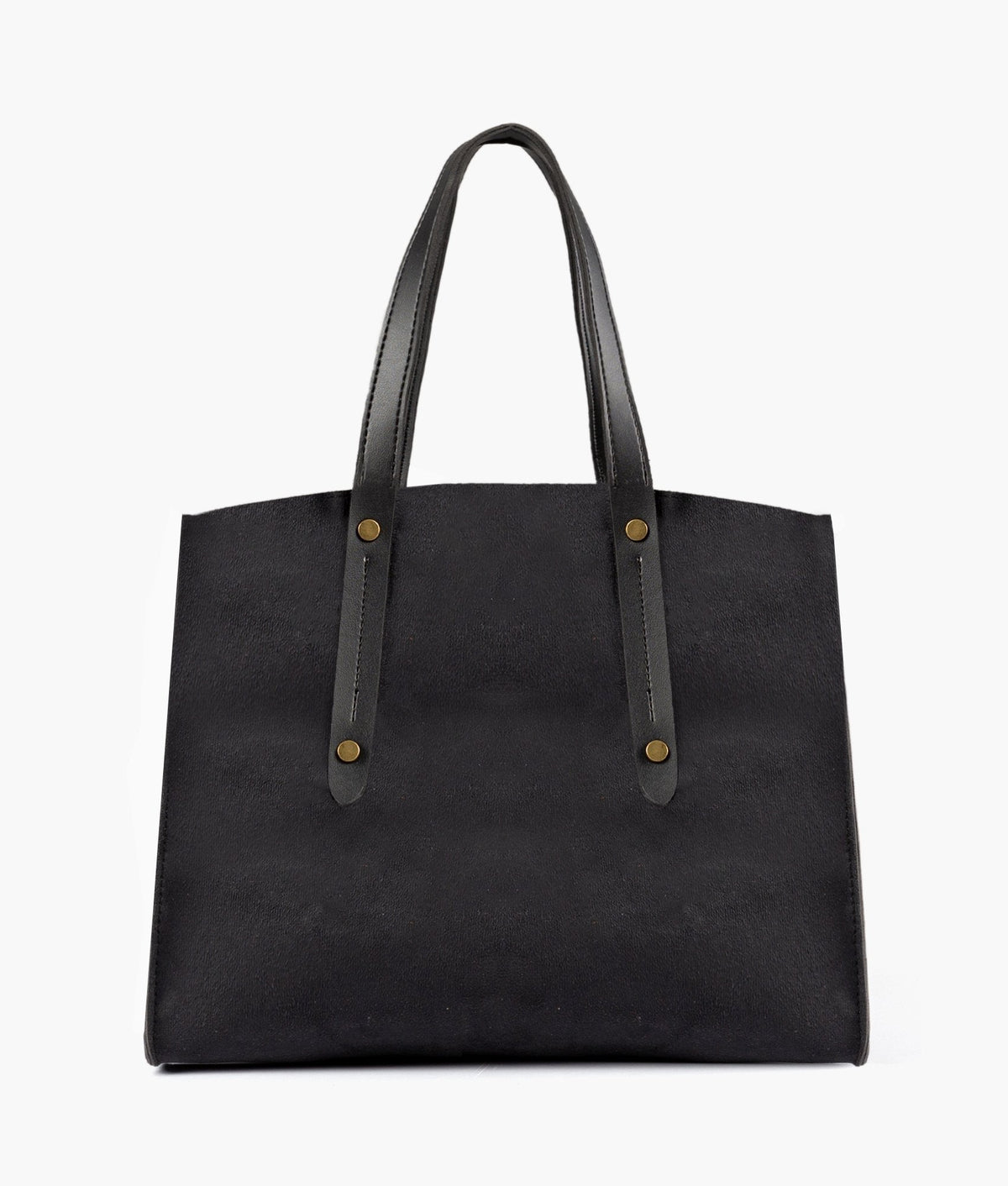 Black color suede multi compartment satchel bag