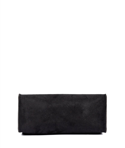 Black color suede multi compartment satchel bag