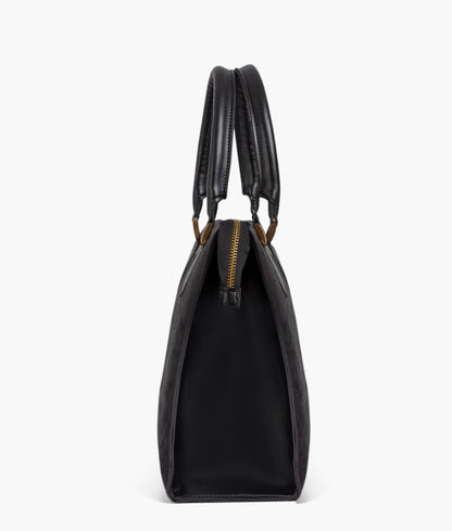 Black color suede workplace handbag