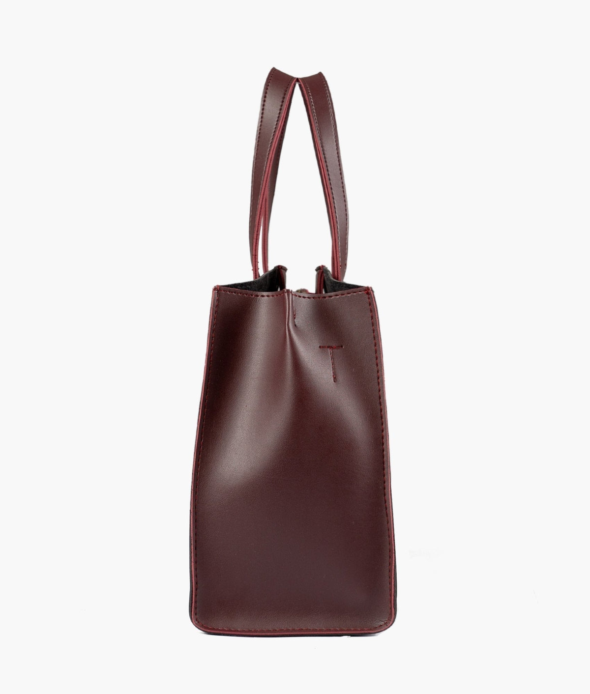 Black with burgundy color multi compartment satchel bag