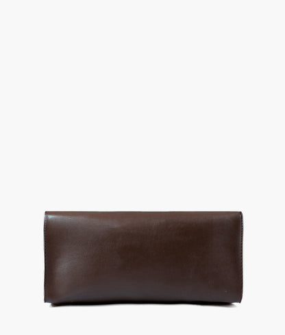 Dark brown color  multi compartment satchel bag