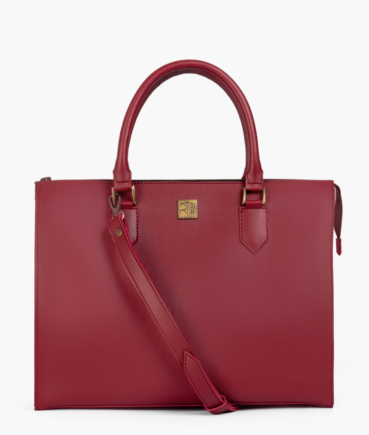 Red color workplace handbag